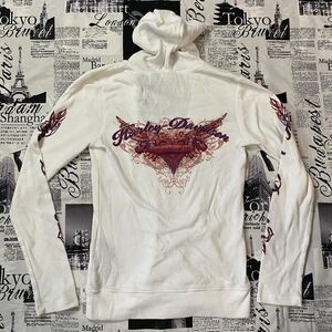 Harley-davidson Women's White and Purple Hoodie